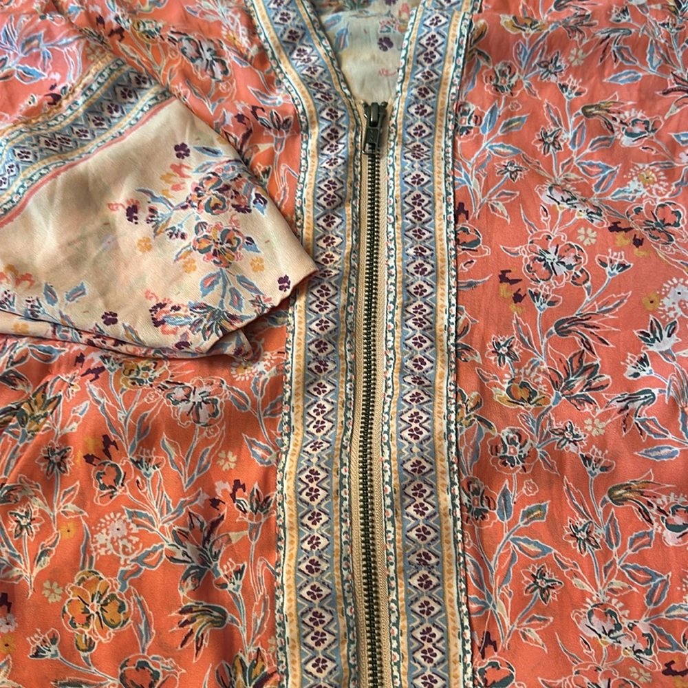 Free People 100% Polyester Light Jacket Floral Print - Picture 3 of 8